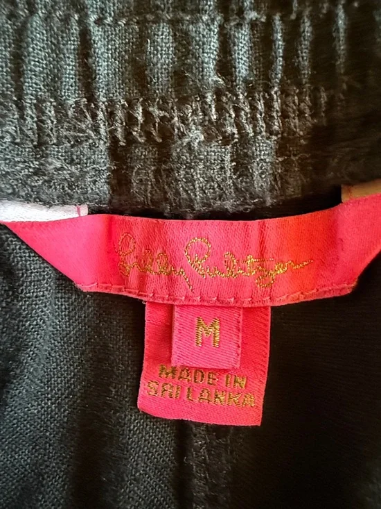 Lilly Pulitzer Black Wide-Leg Linen Pants - Picture 2 of 7